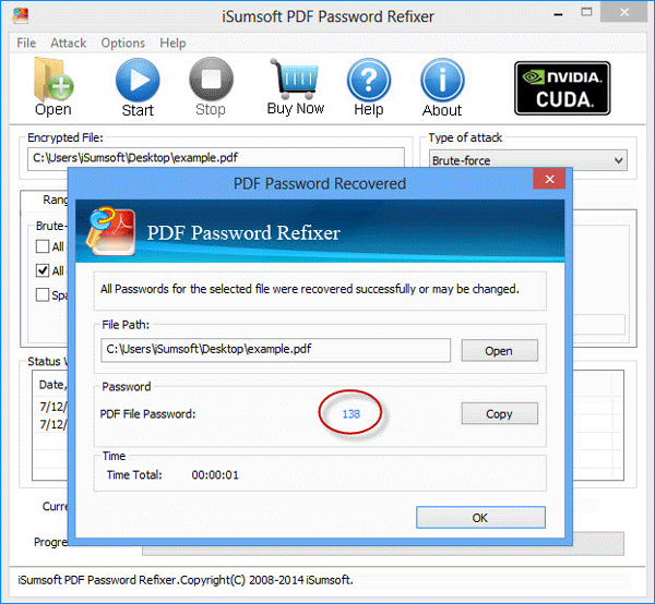 PDF owner password is recovered