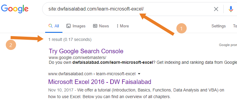 Site Link Search on Google