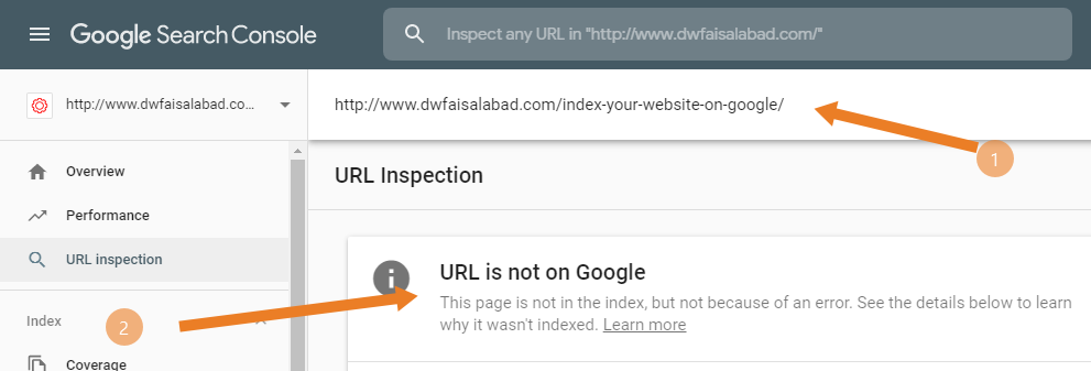 URL is not on Google